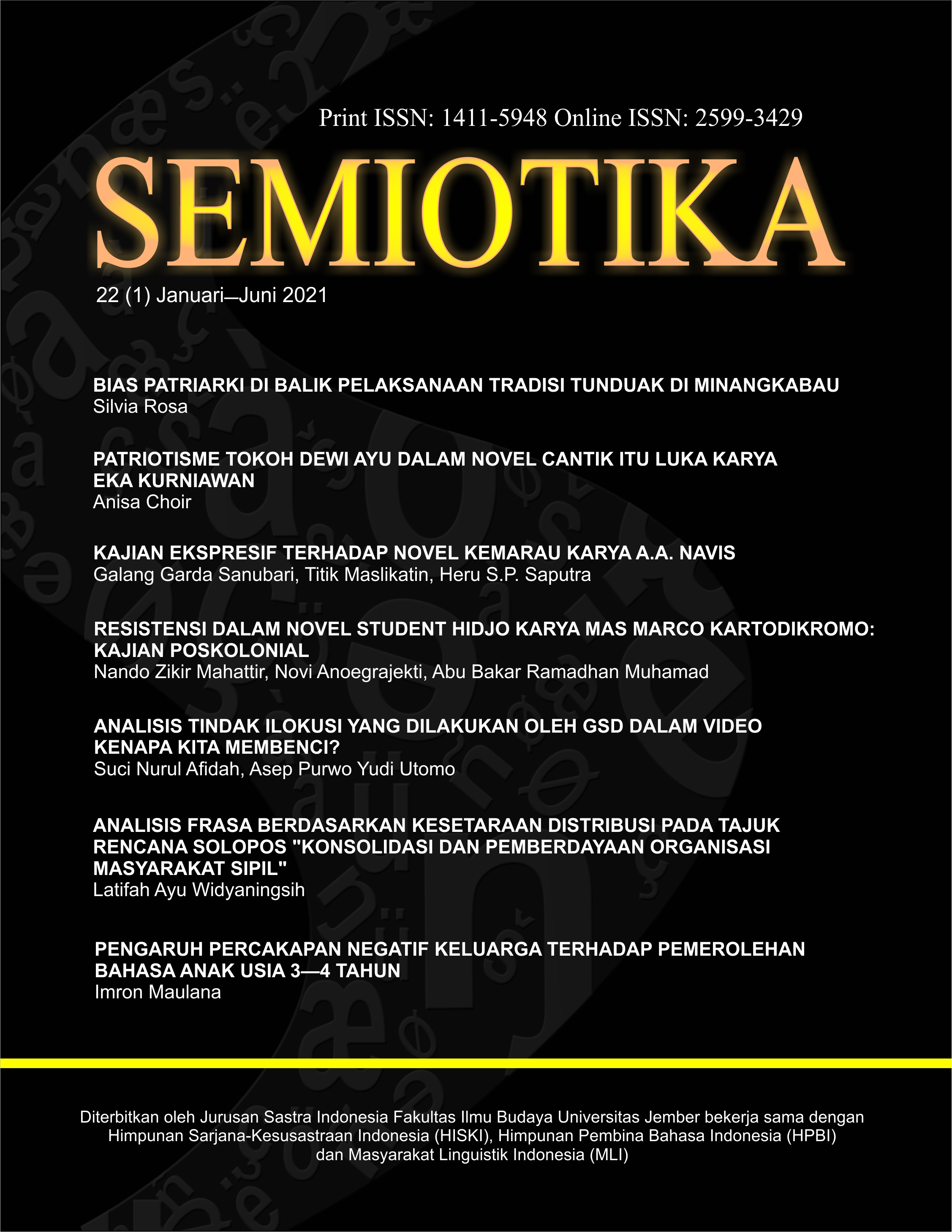 Patriotisme Tokoh Dewi Ayu Dalam Novel Cantik Itu Luka Karya Eka Kurniawan Semiotika Jurnal Ilmu Sastra Dan Linguistik